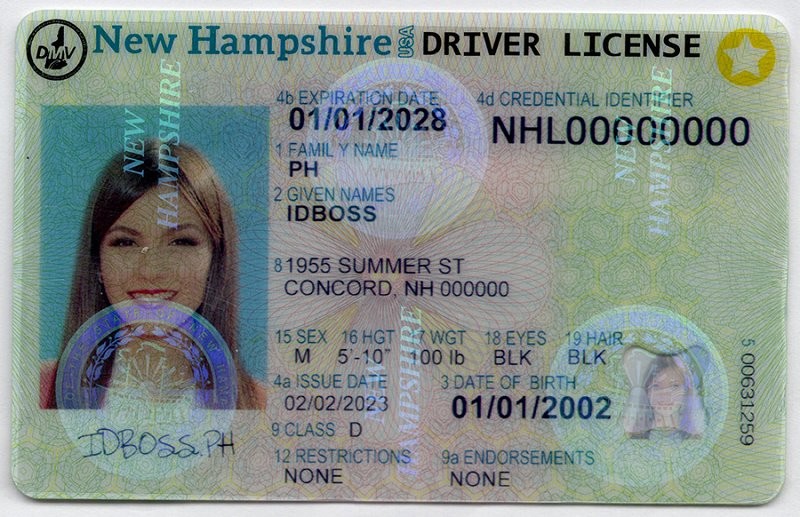 New Hampshire Fake ID - United States Fake ID - High Quality Scannable Fake ID Card